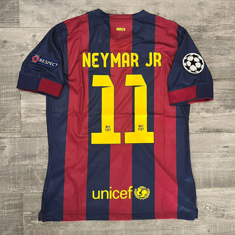 Camisa Barcelona Manga longa 2014/15 Vermelho/Azul - Modelo Retrô