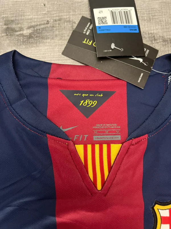 Camisa Barcelona Manga longa 2014/15 Vermelho/Azul - Modelo Retrô