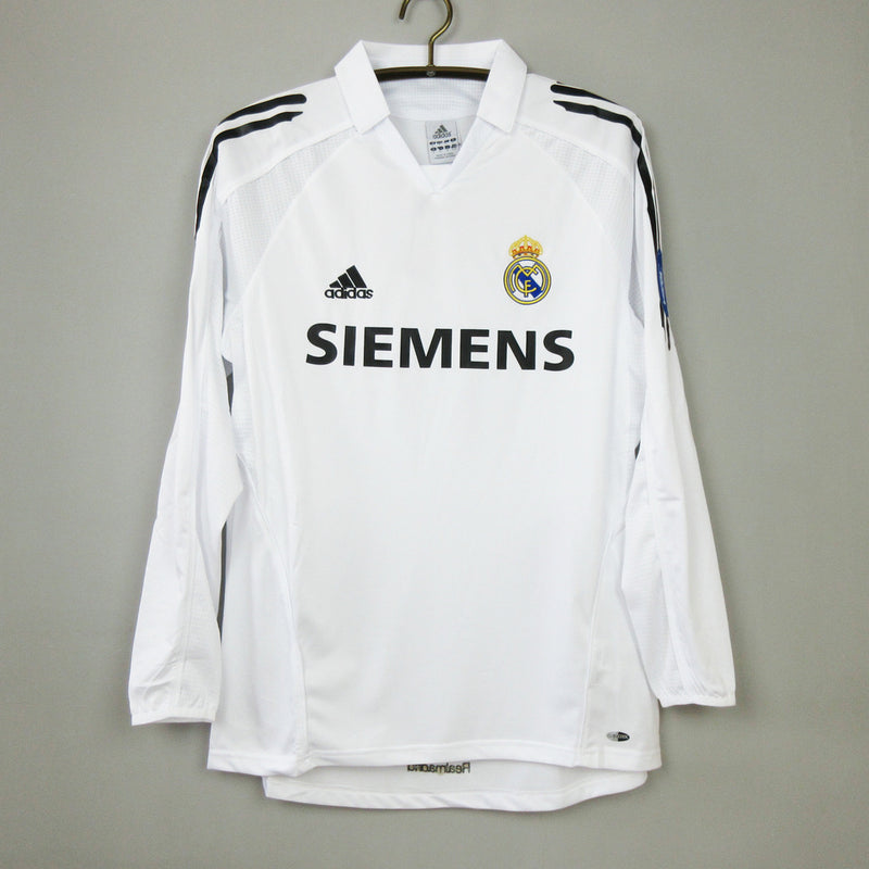 Camisa Real Madrid Manga longa 2005/06 Branca - Modelo Retrô