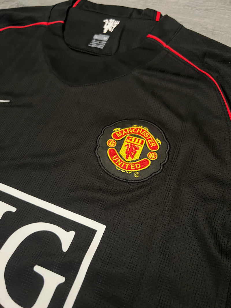 Camisa Manchester United Manga Longa Preta 2007/08 Masculino - Modelo Retrô