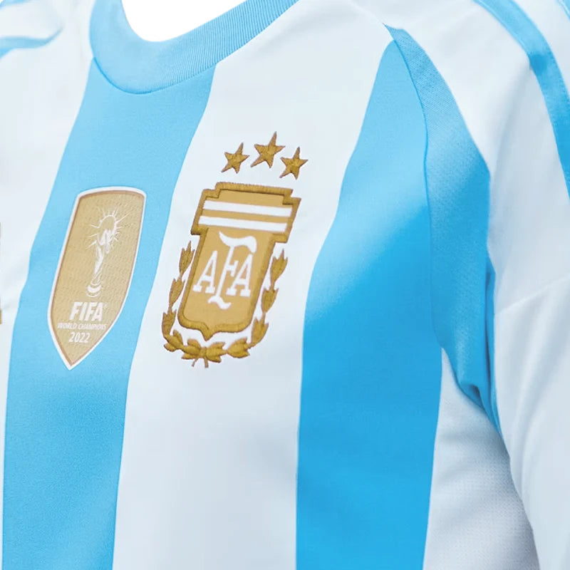 Camisa Seleção Argentina l 2024/25 Azul e Branca + Patch Campeão - Modelo Torcedor