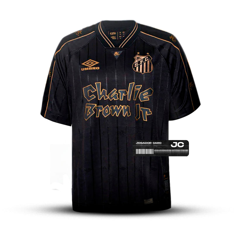 Camisa Santos x Charlie Brown Legacy Preta - Modelo Torcedor