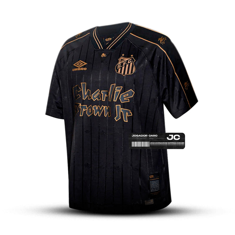 Camisa Santos x Charlie Brown Legacy Preta - Modelo Torcedor