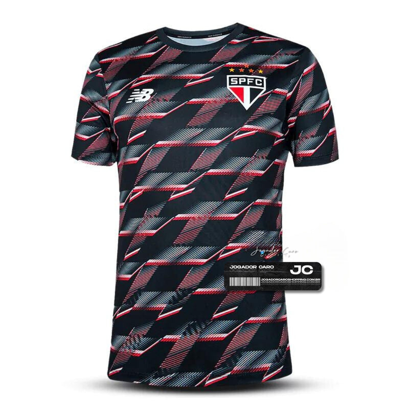 Camisa São Paulo Pré-Jogo 2024/25 Preta - Modelo Torcedor