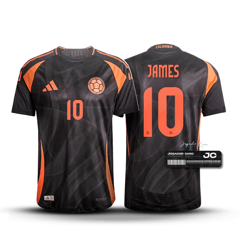 Camisa Seleção Colômbia ll 2024/25 Preta + JAMES