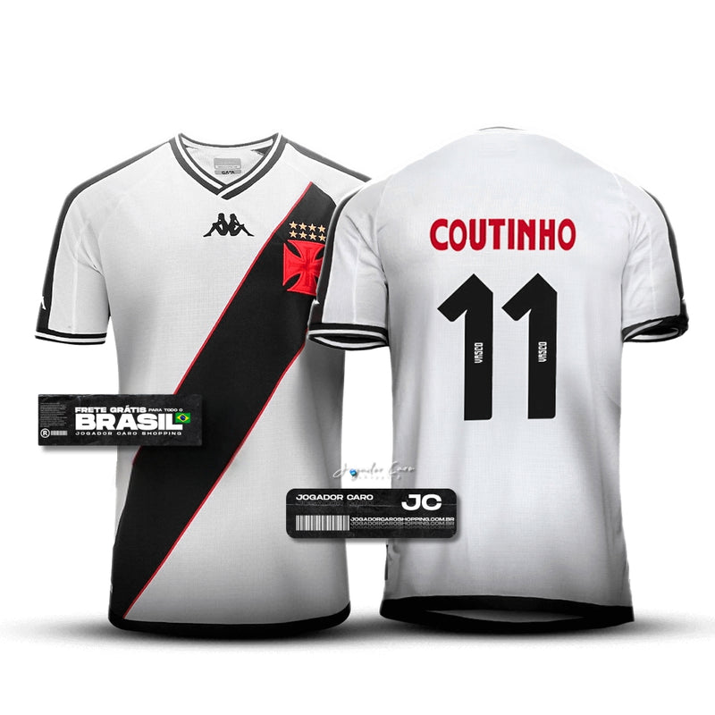 Camisa Vasco da Gama ll 2024/25 Branca + COUTINHO 11 - Modelo Torcedor