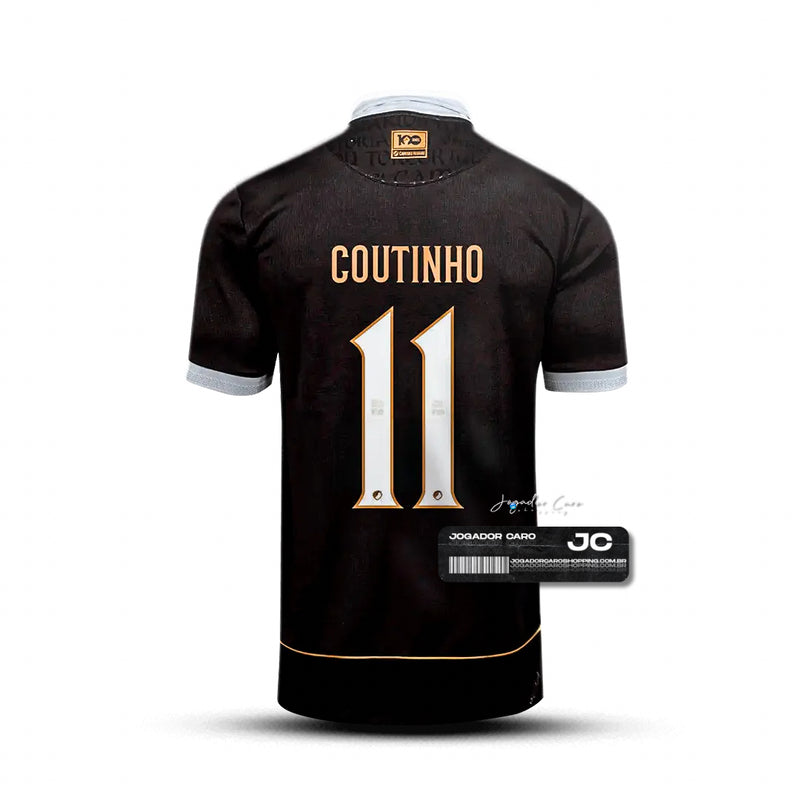 Camisa Vasco da Gama lll 2023/24 Preta + COUTINHO 11 - Modelo Torcedor