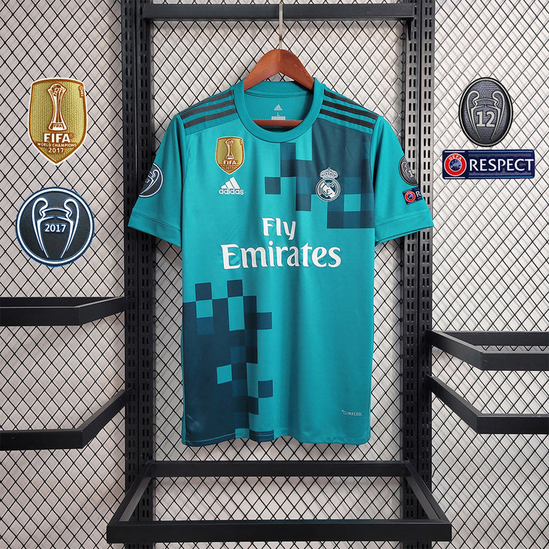 Camisa Real Madrid lll Azul 2017/18 Masculina  - Modelo Retrô