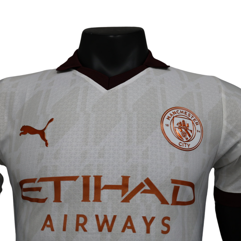 Camisa Manchester City Away 23/24 Branca - Versão Jogador