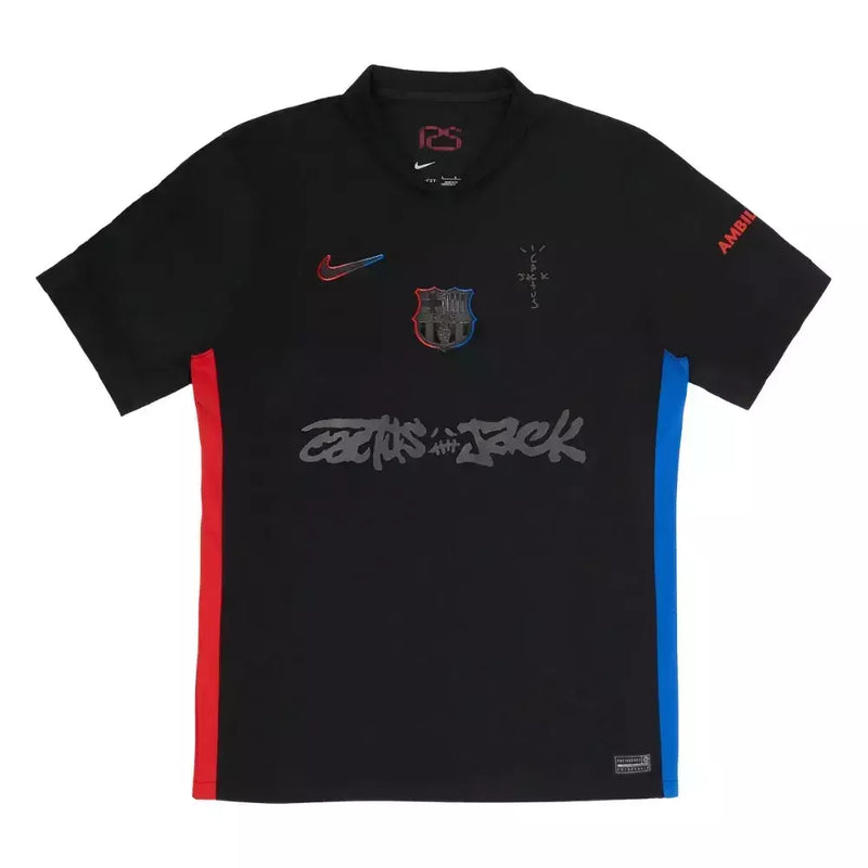 Camisa Barcelona Cactus Jack 24/25 Match Away Travis Scott x Preta - Modelo Torcedor