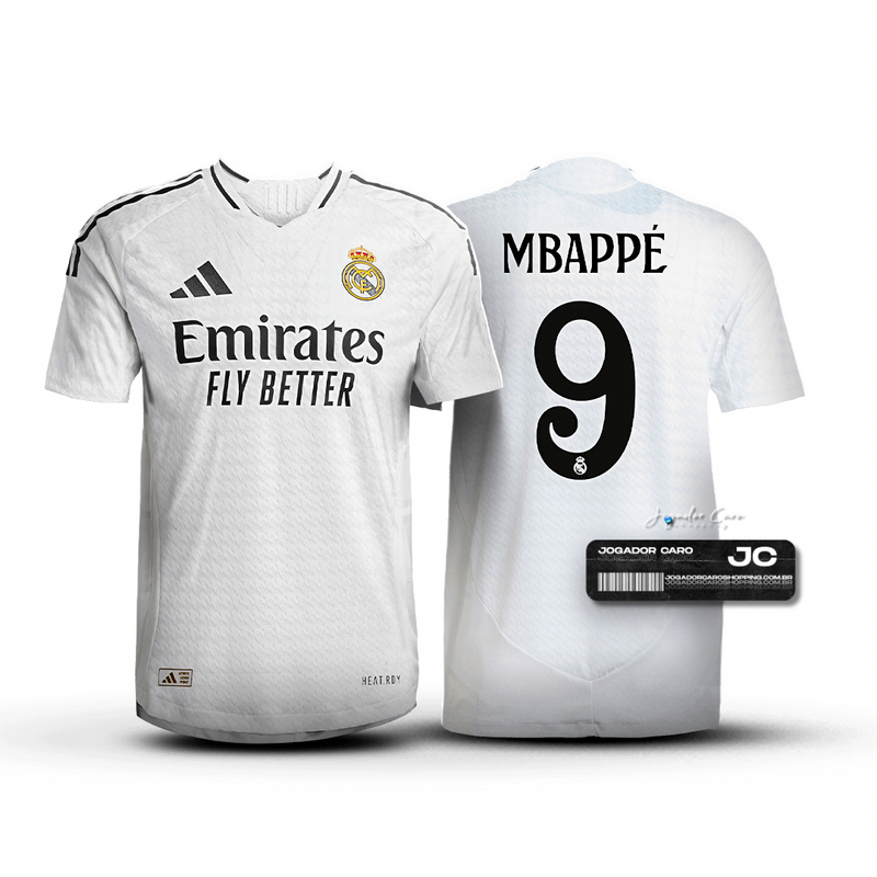 Camisa Real Madrid Home 24/25 Branco + MBAPPE 9 - Modelo Torcedor