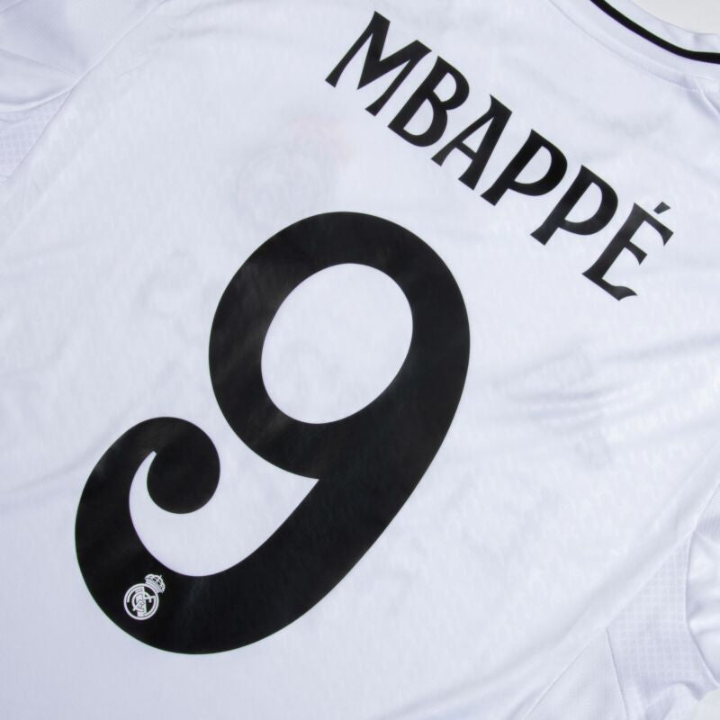 Camisa Real Madrid Home 24/25 Branco + MBAPPE 9 - Modelo Torcedor