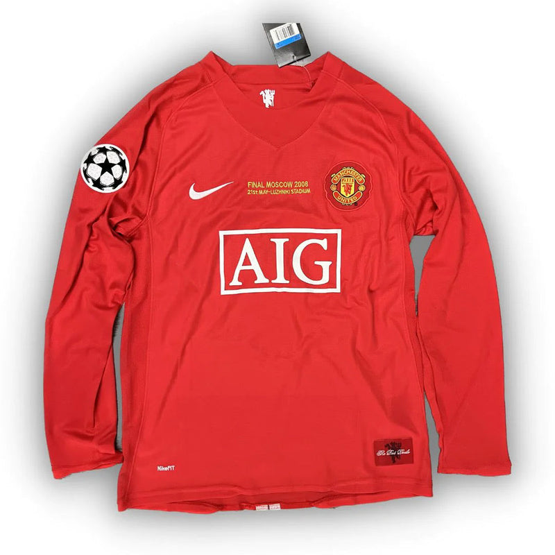 Camisa Manchester United Manga Longa Vermelho 2007/08 Masculino - Modelo Retrô