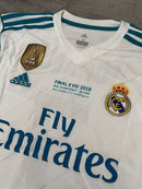 Camisa Retrô Real Madrid Branca Manga Longa I 2017/18 - Modelo Retrô