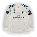 Camisa Retrô Real Madrid Branca Manga Longa I 2017/18 - Modelo Retrô
