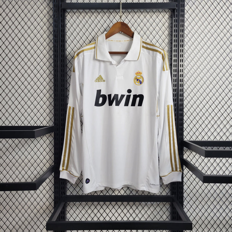 Camisa Real Madrid Home 2011/12 Adidas Retrô Manga Longa Masculina