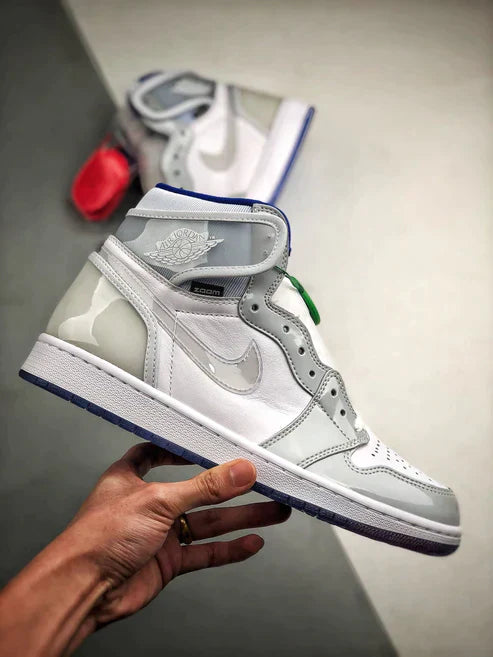 Tênis Nike Air Jordan 1 Retro High Zoom "White Racer Blue" - Rei da Pelada