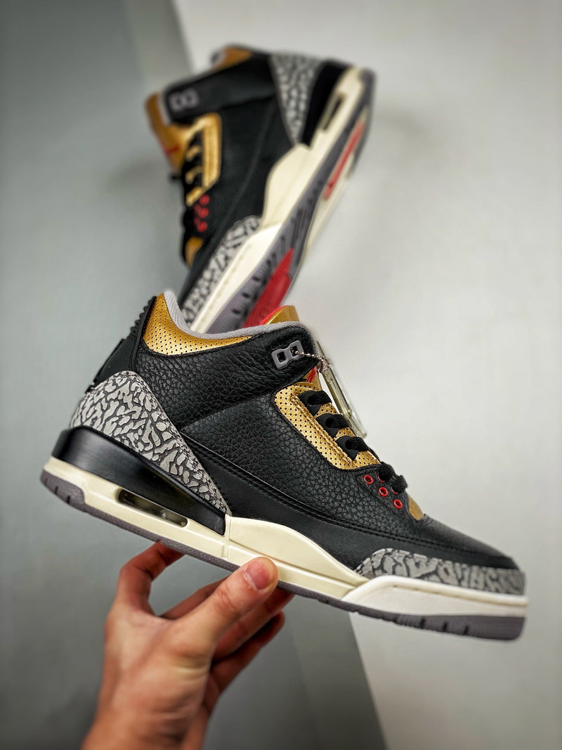 Tênis Nike Air Jordan 3 Retro "Black Gold" - Rei da Pelada