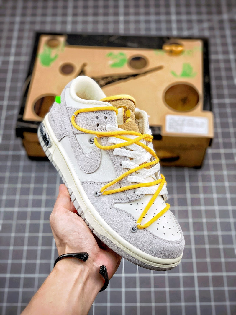 Tênis Nike SB Dunk Low x Off-White 'The 50 - Yellow' - Rei da Pelada