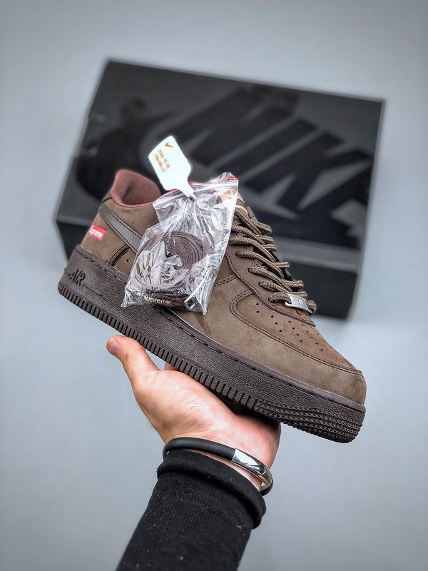 Tênis Nike Air Force 1 Low Supreme Baroque Brown - Rei da Pelada