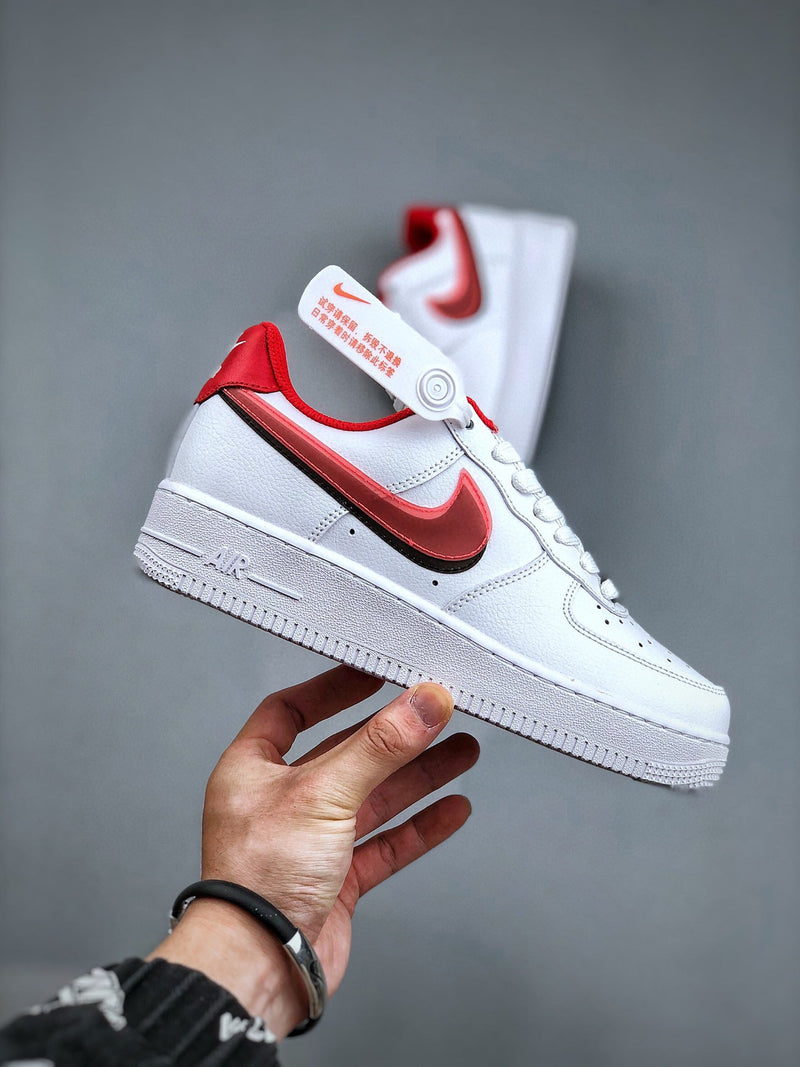 Tênis Nike Air Force 1 Low Double Swoosh Bright Crimson (GS) - Rei da Pelada