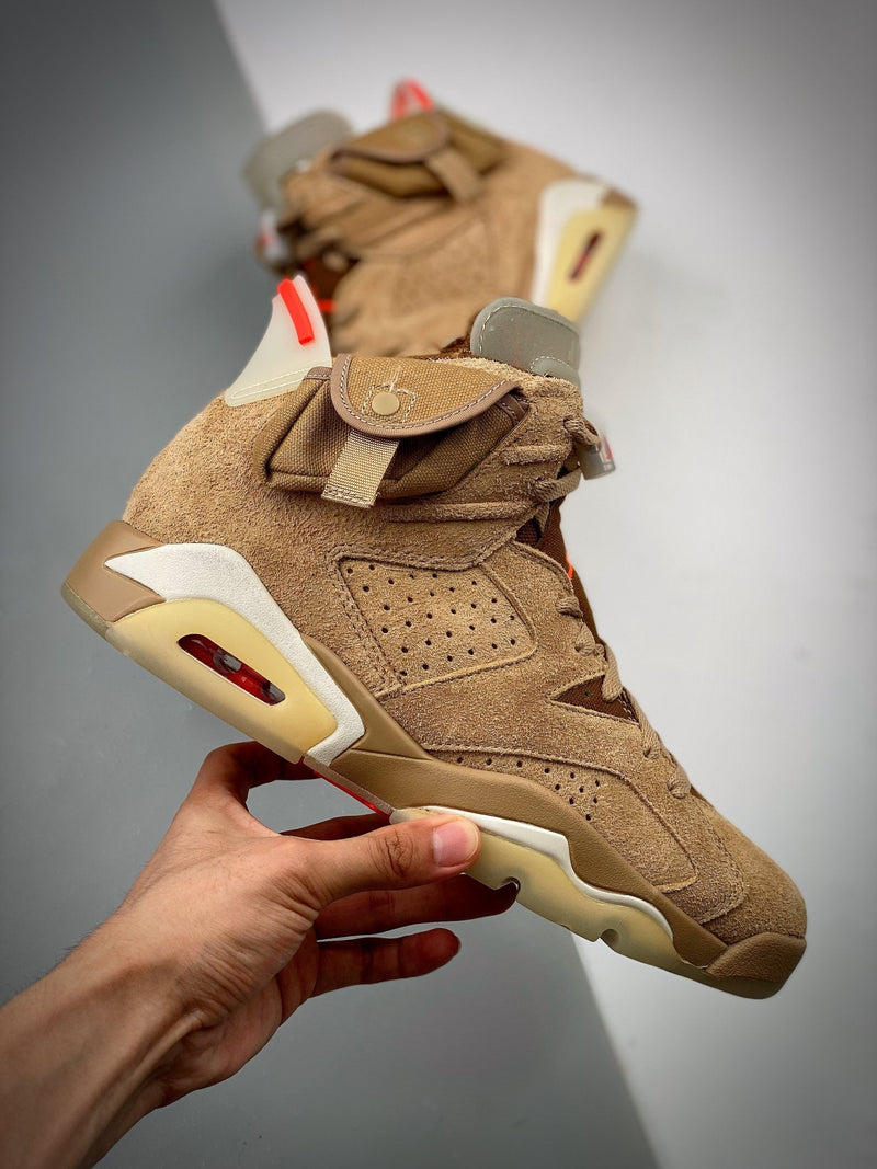 Tênis Nike Air Jordan 6 Retro SP British Khaki Travis Scott - Rei da Pelada