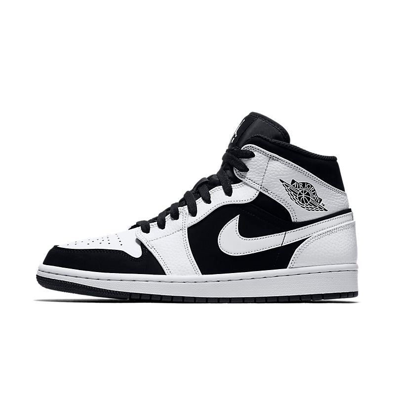 Tênis Nike Jordan 1 Mid White Black - Rei da Pelada