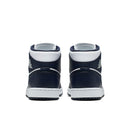 Tênis Nike Air Jordan 1 Mid White Metallic Gold Obsidian - Rei da Pelada