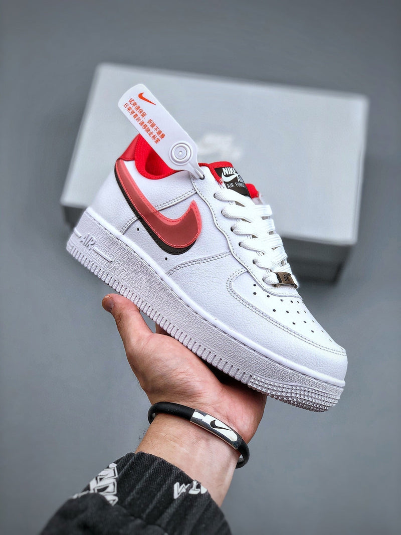 Tênis Nike Air Force 1 Low Double Swoosh Bright Crimson (GS) - Rei da Pelada