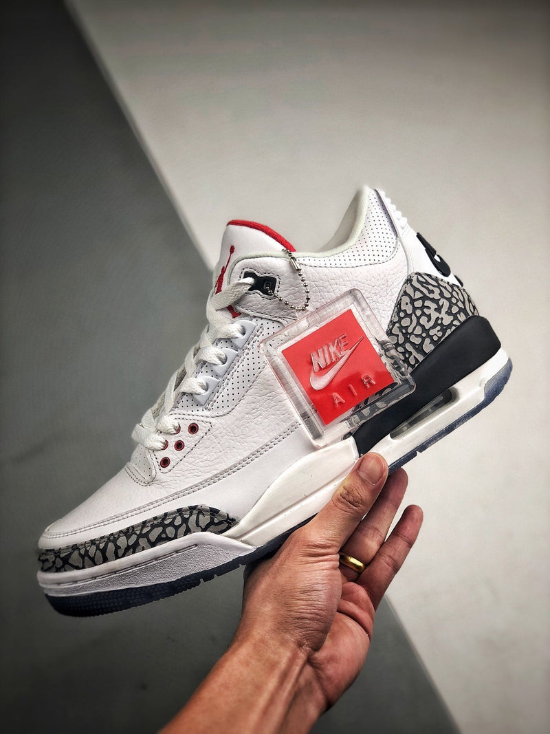 Tênis Nike Air Jordan 3 Retro "Free Throw Line White Cement" - Rei da Pelada