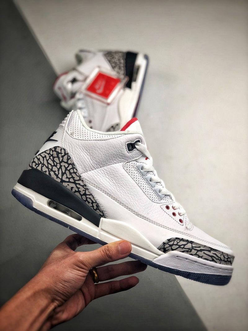 Tênis Nike Air Jordan 3 Retro "Free Throw Line White Cement" - Rei da Pelada