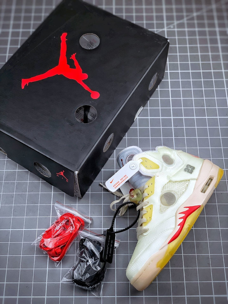 Tênis Nike Air Jordan 5 Retro Off-White Sail - Rei da Pelada