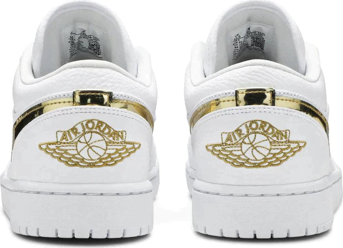 Tênis Nike Air Jordan 1 Retro Low 'White Metallic Gold' - Rei da Pelada