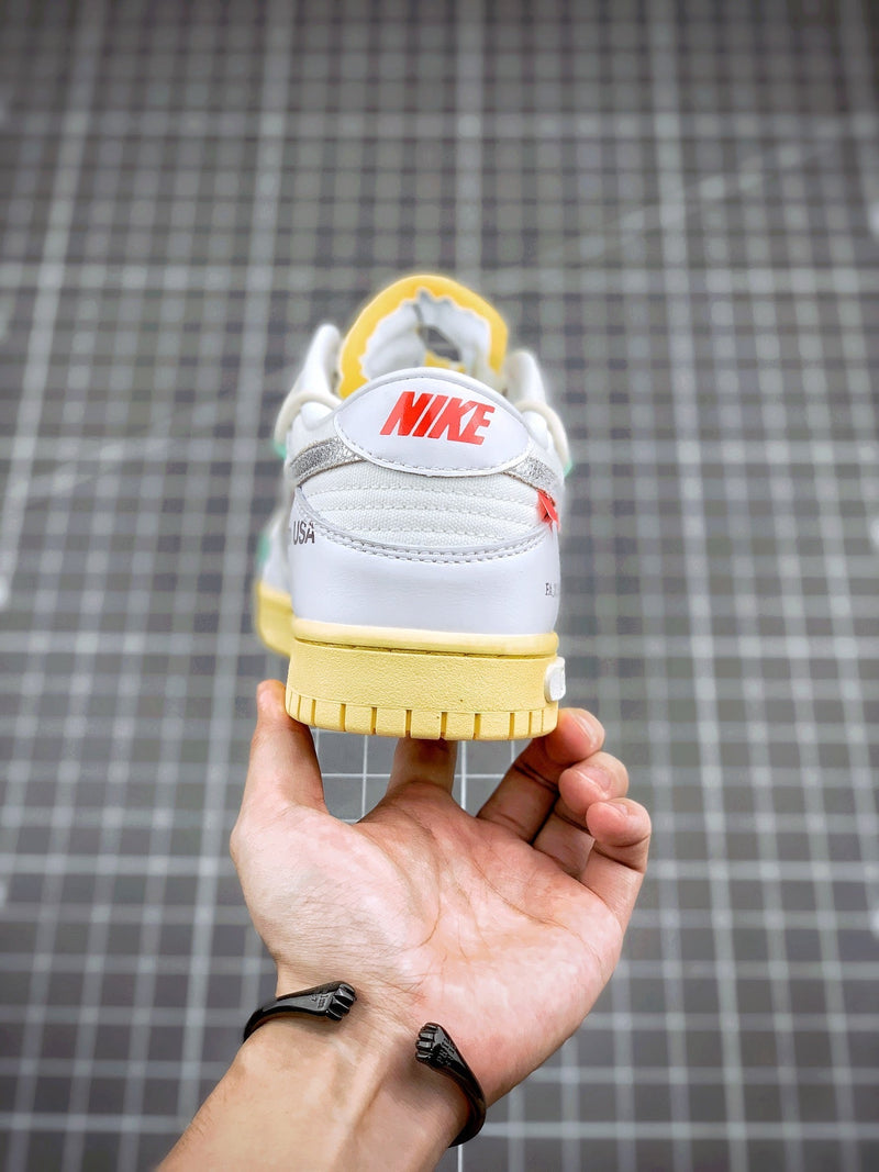 Tênis Nike SB Dunk Low x Off-White 'The 50 - White' - Rei da Pelada