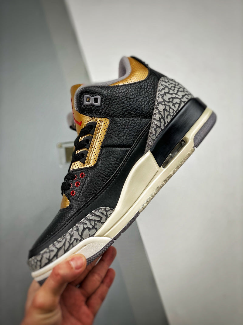 Tênis Nike Air Jordan 3 Retro "Black Gold" - Rei da Pelada