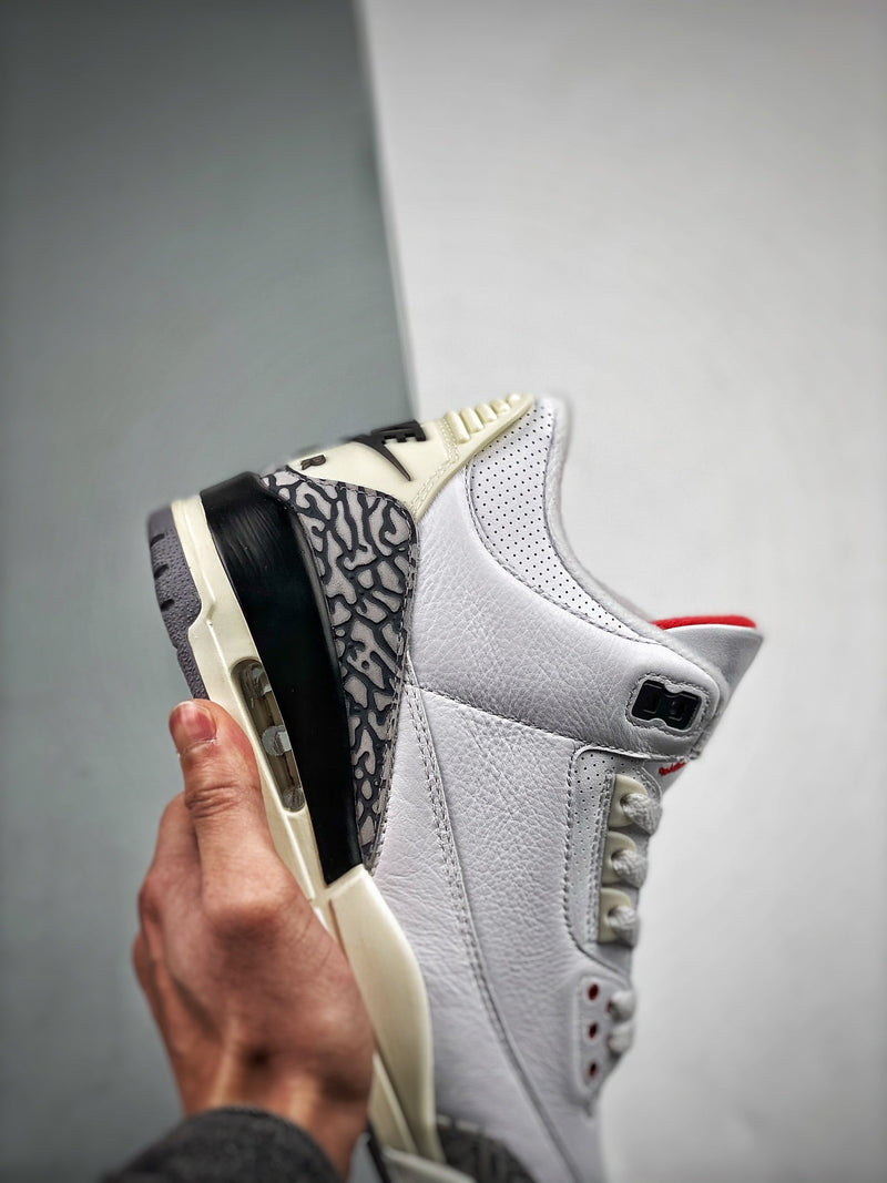 Tênis Nike Air Jordan 3 White Cement Reimagined" - Rei da Pelada