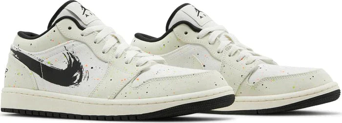 Tênis Nike Air Jordan 1 Low 'Brushstroke Swoosh - Paint Splatter' - Rei da Pelada