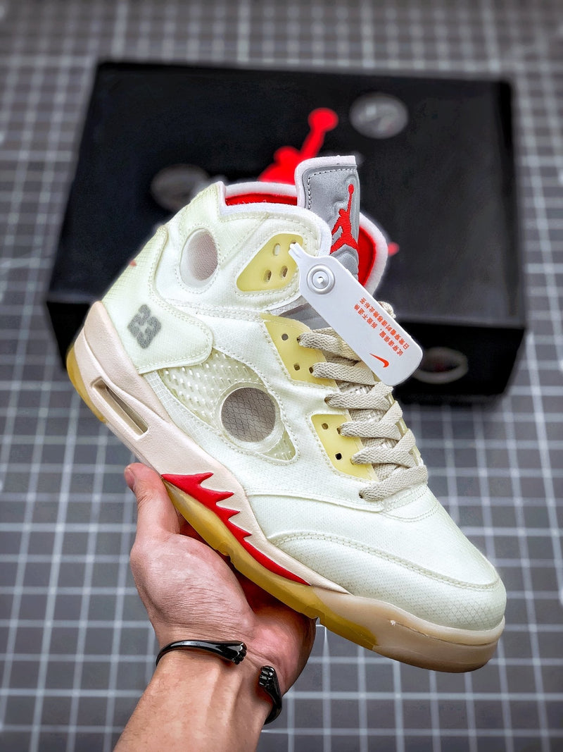 Tênis Nike Air Jordan 5 Retro Off-White Sail - Rei da Pelada