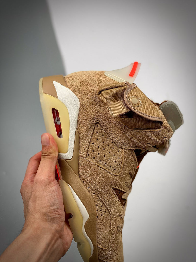 Tênis Nike Air Jordan 6 Retro SP British Khaki Travis Scott - Rei da Pelada