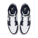 Tênis Nike Air Jordan 1 Mid White Metallic Gold Obsidian - Rei da Pelada