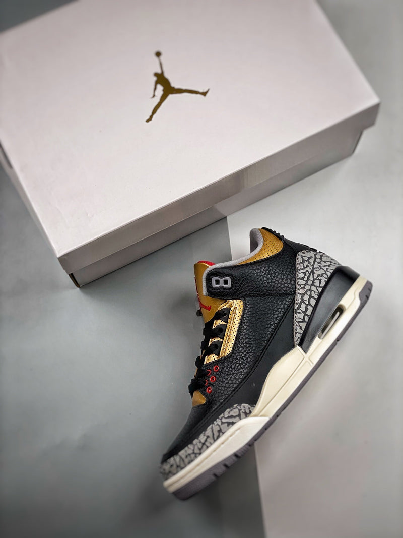 Tênis Nike Air Jordan 3 Retro "Black Gold" - Rei da Pelada