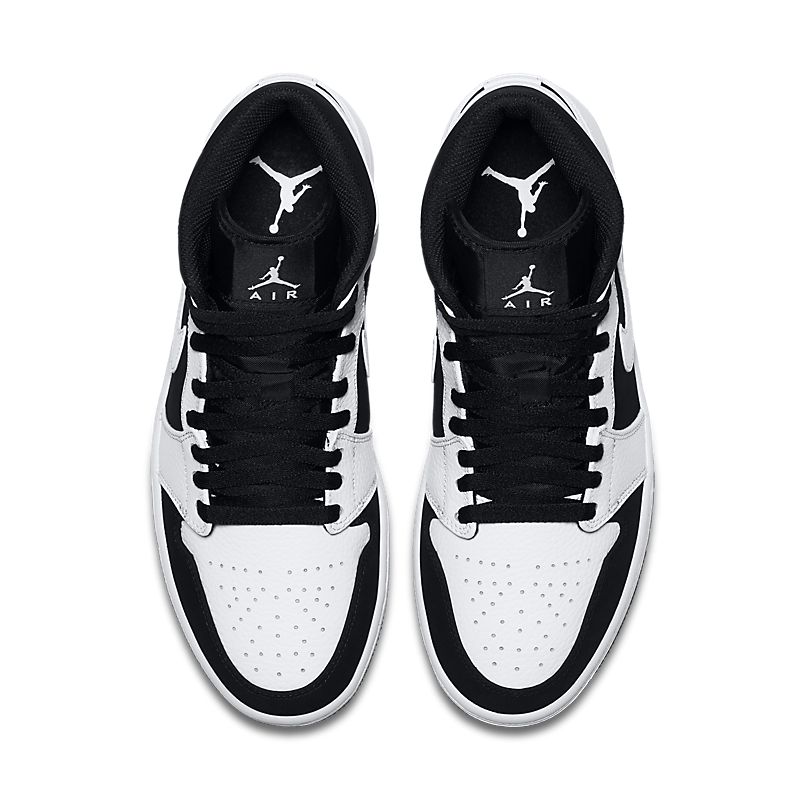 Tênis Nike Jordan 1 Mid White Black - Rei da Pelada