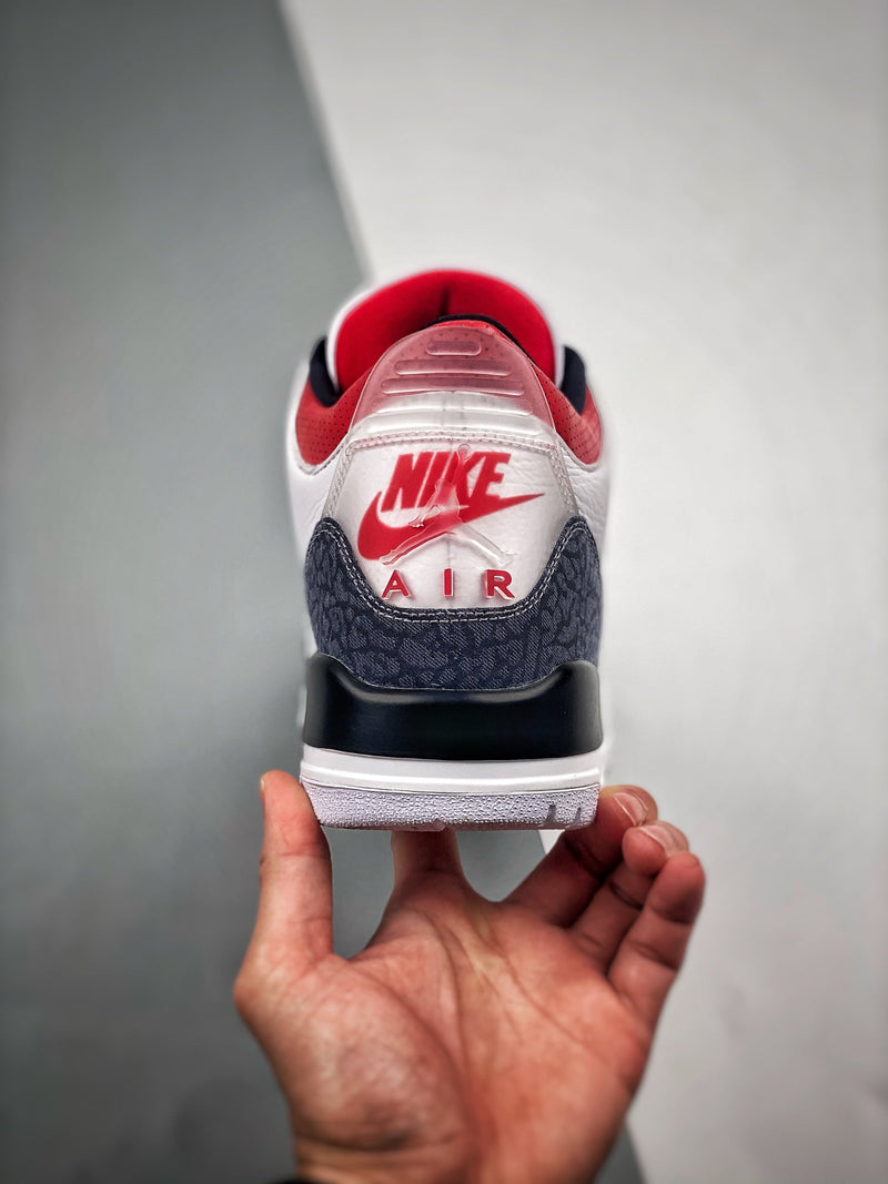 Tênis Nike Air Jordan 3 Retro SE "Denim Fire Red" - Rei da Pelada