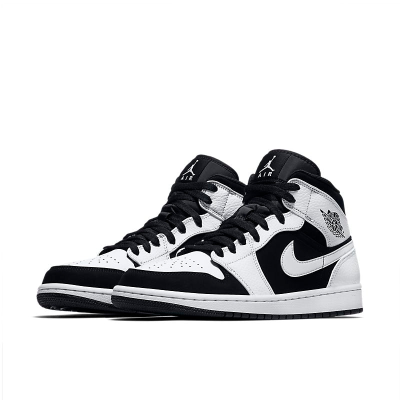 Tênis Nike Jordan 1 Mid White Black - Rei da Pelada