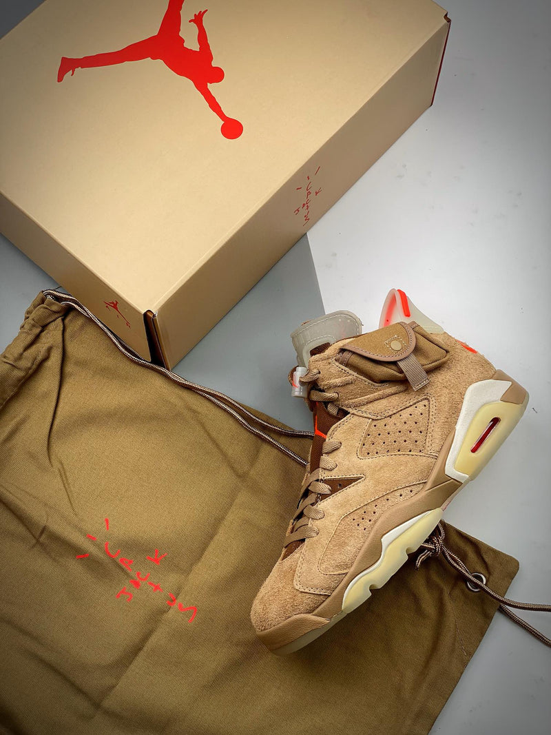 Tênis Nike Air Jordan 6 Retro SP British Khaki Travis Scott - Rei da Pelada