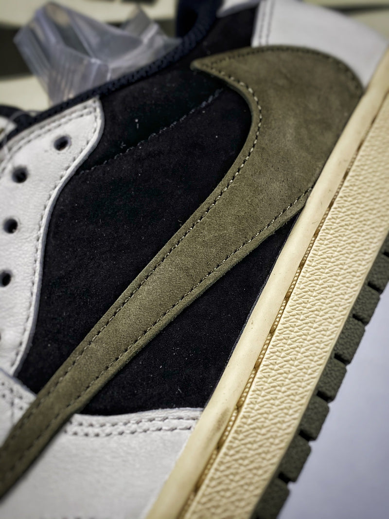 Tênis Travis Scott x Nike Air Jordan 1 Low 'Olive' - Rei da Pelada