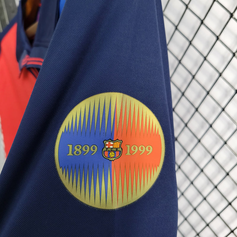 Camisa Barcelona Centenário 1999 Nike Retrô Manga Longa Masculina