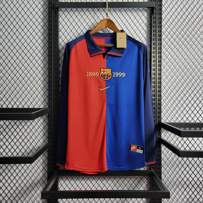 Camisa Barcelona Centenário 1999 Nike Retrô Manga Longa Masculina