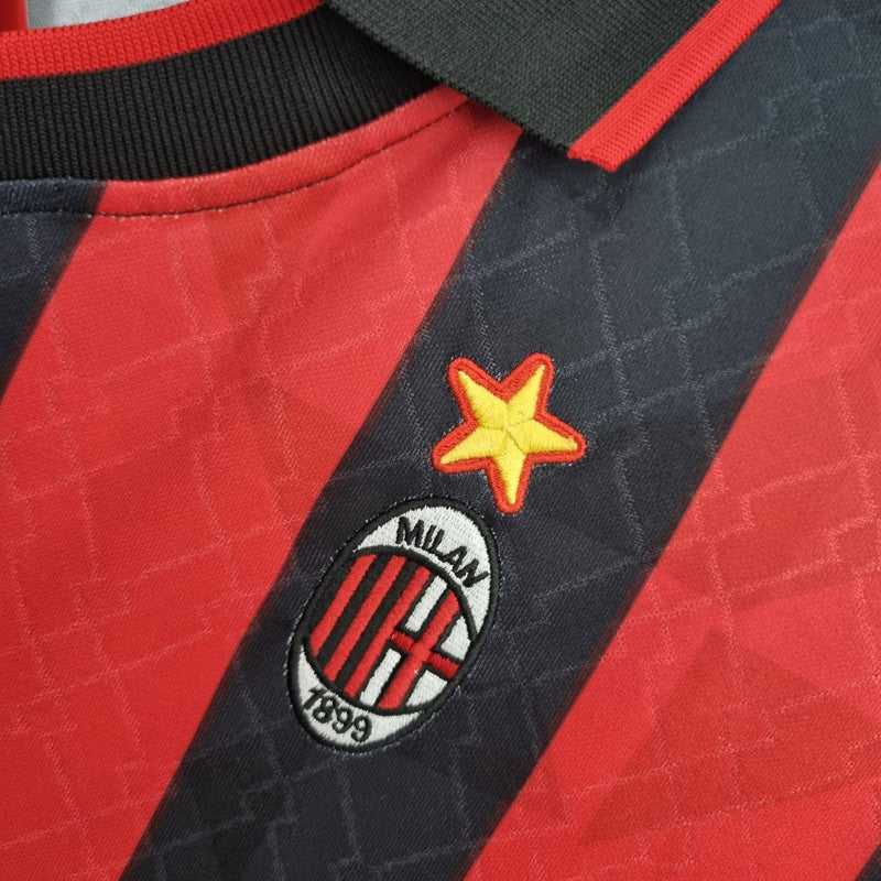 Camisa Milan Home (1) 1995/96 Lotto Retrô Masculina