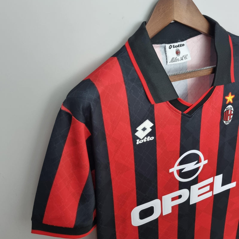 Camisa Milan Home (1) 1995/96 Lotto Retrô Masculina